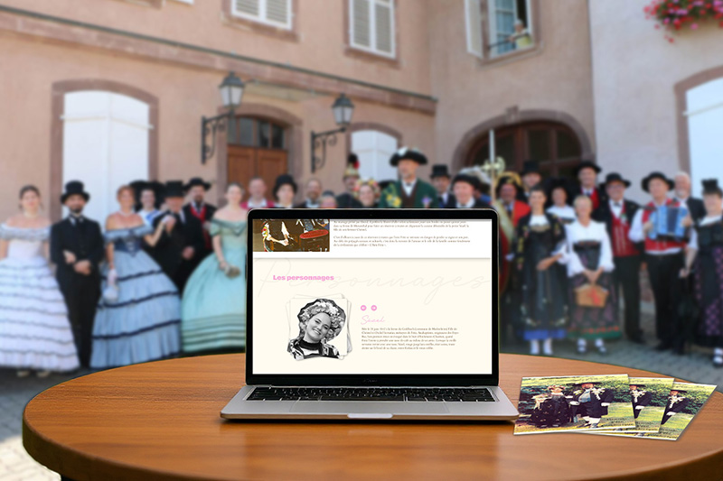 Mockup de la page Mariage de l'ami Fritz sur Macbook